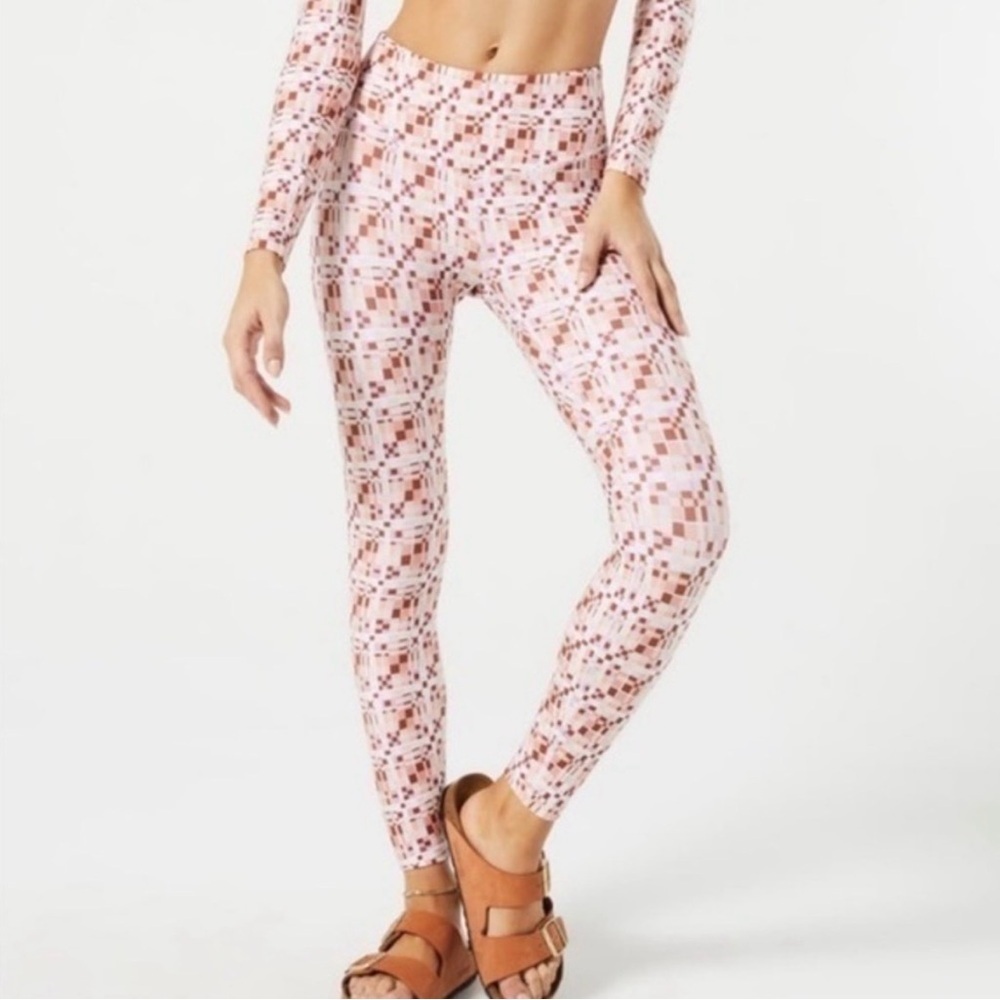 L*Space Hot to Trot Geometric Pink Mauve Patterned Leggings Large